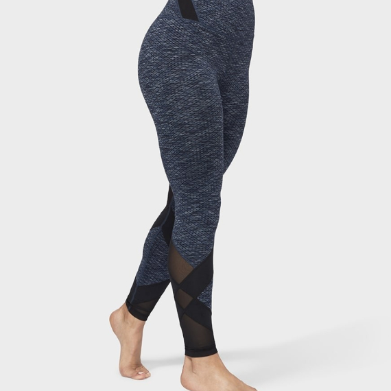 Dlouhé legíny Manduka Movement Mesh Legging Indigo Jacquard