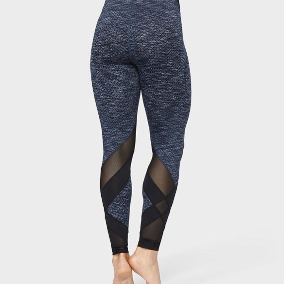 Dlouhé legíny Manduka Movement Mesh Legging Indigo Jacquard