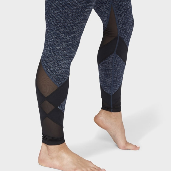 Dlouhé legíny Manduka Movement Mesh Legging Indigo Jacquard