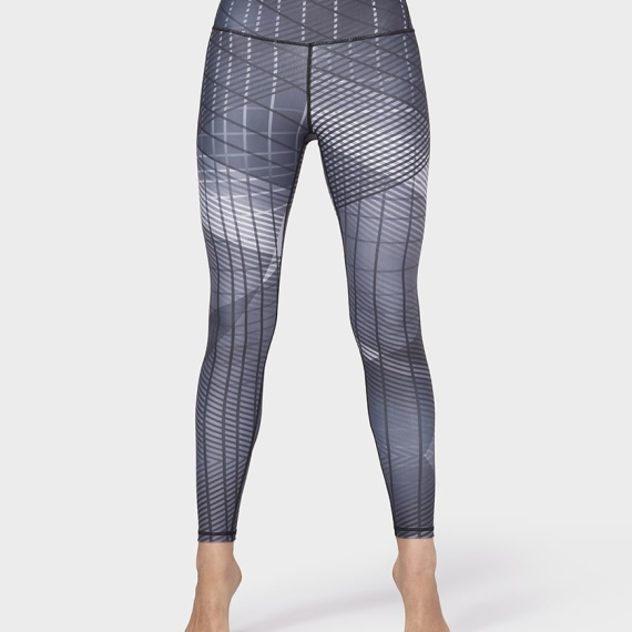Dlouhé legíny Manduka Geo Checkered Legging Black Multi