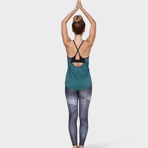 Dlouhé legíny Manduka Geo Checkered Legging Black Multi