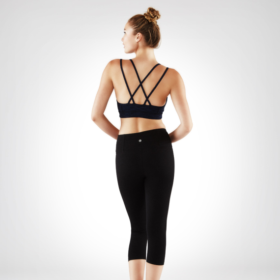 Sportovní podprsenka Manduka Cross Strap Bra Blue Melange