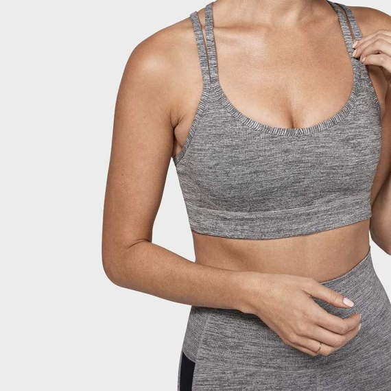 Sportovní podprsenka Manduka Cross Strap Bra Stone Melange