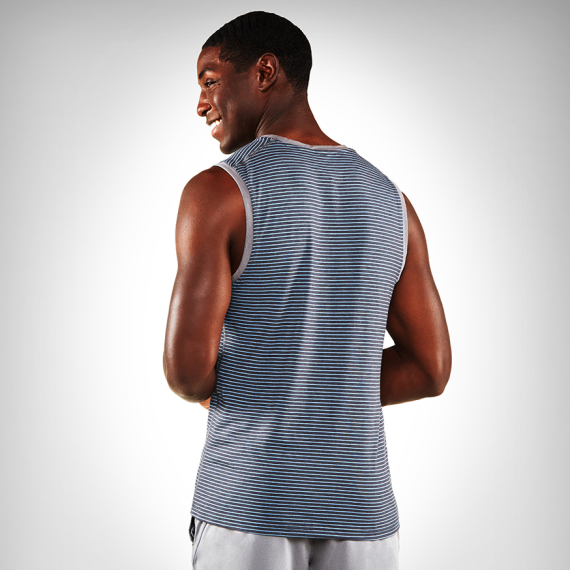 Tílko Manduka Transcend Stripe Tank Sediment/Shadow Blue