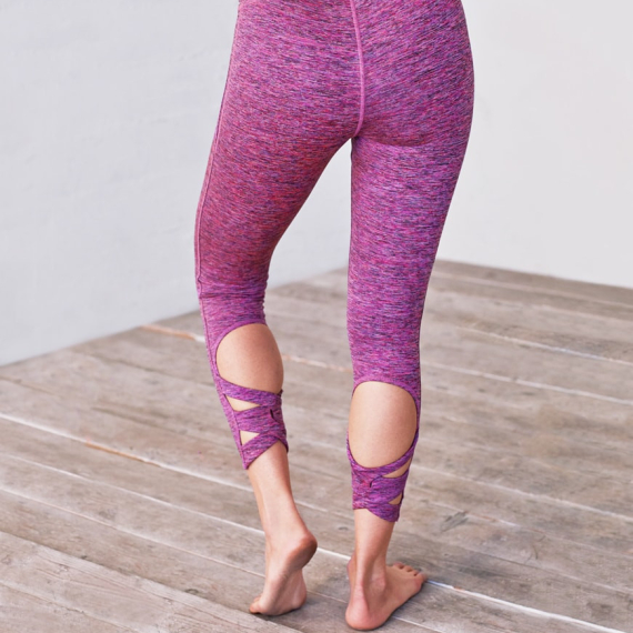 Dlouhé legíny Manduka Cross Back Crop Legging Orchid Melange