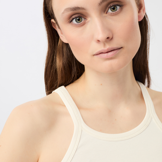 Žebrovaný top Mandala Ribbed Tank Top White