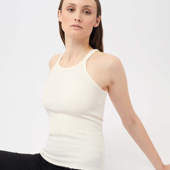 Žebrovaný top Mandala Ribbed Tank Top White Žebrovaný top Mandala Ribbed Tank Top White