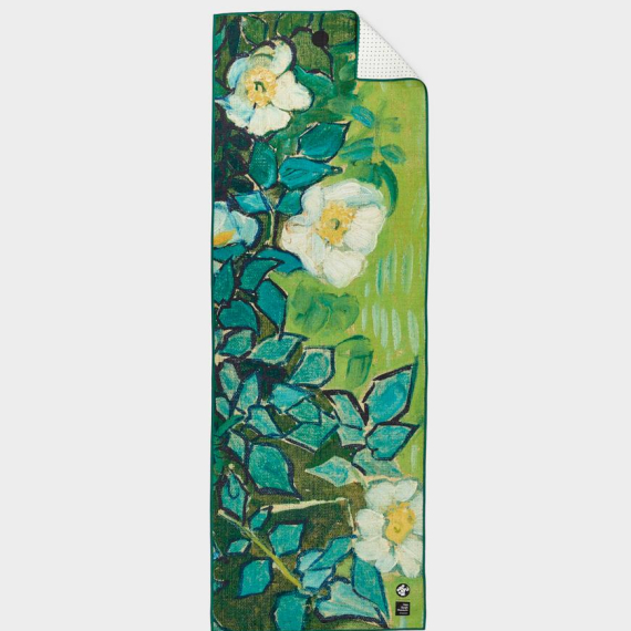 Velký ručník na jógu se silikononovými body Manduka yogitoes® Wild Roses (Vincent van Gogh limitovaná kolekce)