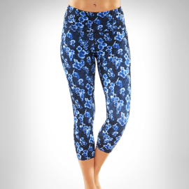 Tříčtvrteční legíny  Manduka Essential Capri Legging Sakura Print