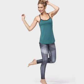 Dlouhé legíny Manduka Geo Checkered Legging Black Multi