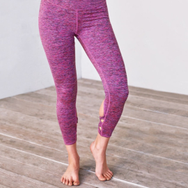 Dlouhé legíny Manduka Cross Back Crop Legging Orchid Melange
