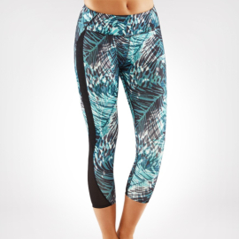 Tříčtvrteční legíny  Manduka Mesh Capri Deep Palm