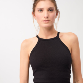 Tílko Mandala Ribbed Halterneck Black