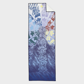 Velký ručník na jógu se silikononovými body Manduka Yogitoes® Chakra Print Blue