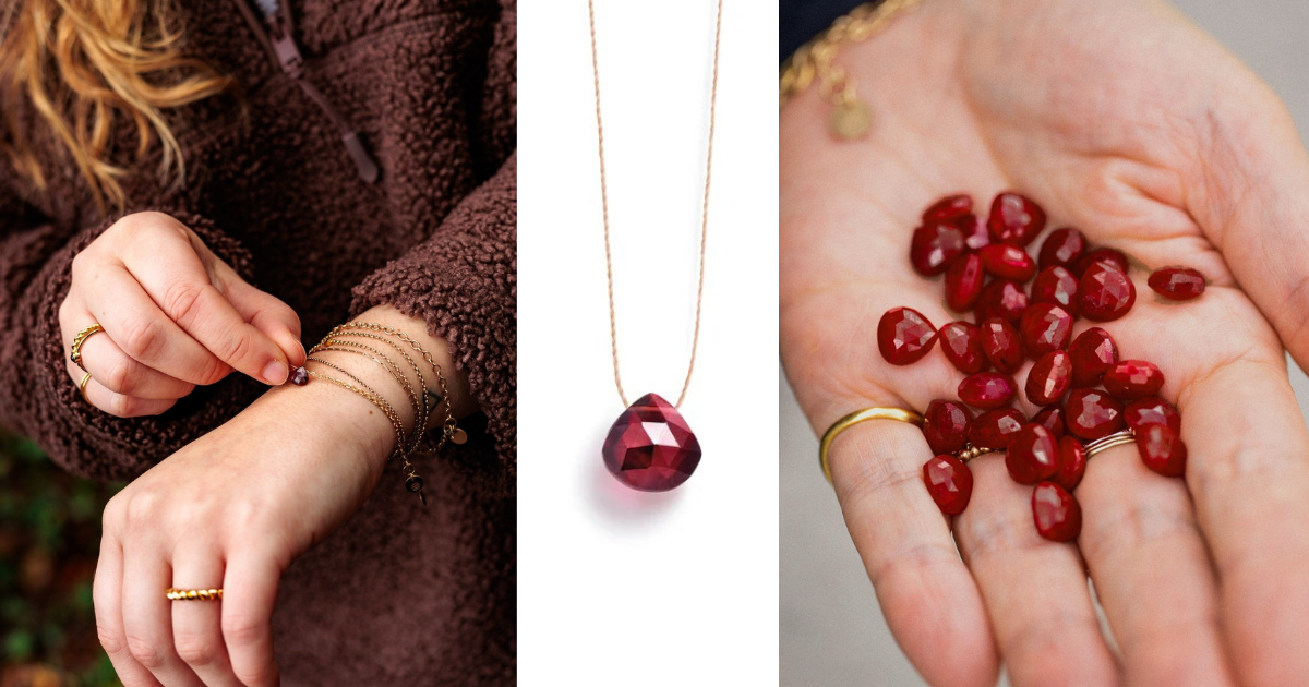 Kolekce šperků s granátem