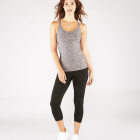 Tílko Manduka Cross Strap Cami Salt and Pepper Heather