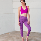 Dlouhé legíny Manduka Cross Back Crop Legging Orchid Melange