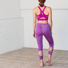 Dlouhé legíny Manduka Cross Back Crop Legging Orchid Melange